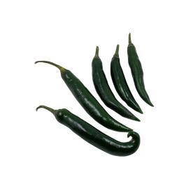Green Chili Spur Pepper with Stem (Graded)